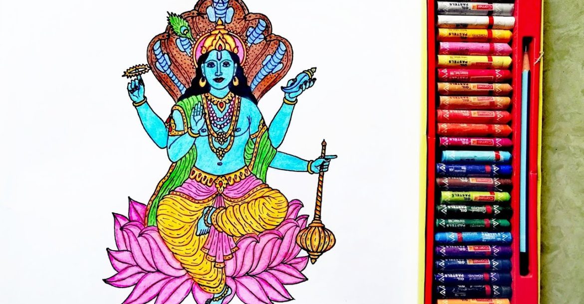 Methods To Draw Lord Vishnu Simply Image God Vishnu Drawing By 