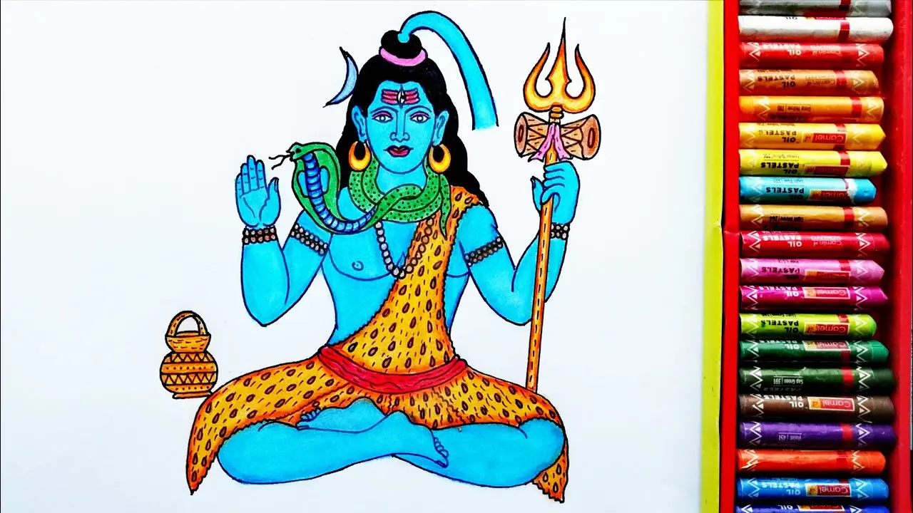 Aggregate 112+ lord shiva drawing with colour super hot - lsk.edu.vn